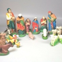 Nativity Scene Christmas display  baby Jesus 26 pcs made in Italy Rubber vinyl - $98.88