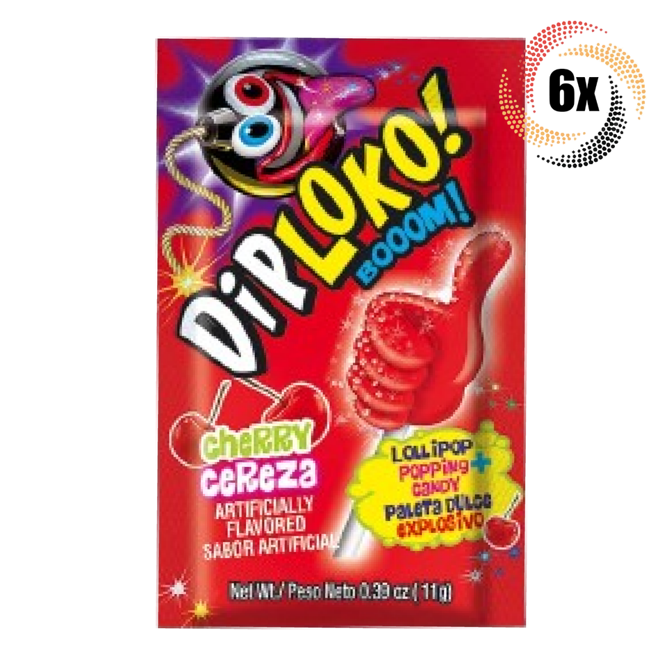 6x Packets Dip Loko Booom! Cherry Popping Candy | .39oz | Fast Free Ship... - $9.35