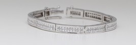 18k White Gold Diamond Link Tennis Bracelet (7.53 Ct G Vs Clarity) - £8,200.64 GBP