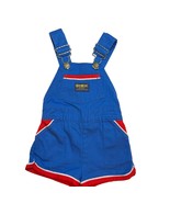 OshKosh Vintage Blue Red Shorts Overalls USA Made Size 3T  - $56.99