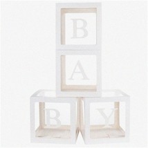 Baby Block Party: 4pcs Clear Lettered Baby Boxes - Perfect for Baby Shower, 1st - $27.71