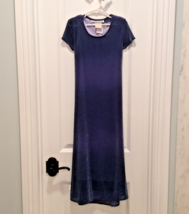 Vtg Jonathan Martin Blue Sparkle Holiday Dress Girls 7 Hanukkah New Years Formal - £23.52 GBP