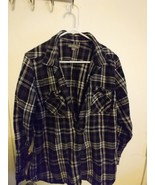 Eddie Bauer Woman’s 2XL Plaid Long Sleeve Flannel Shirt Boyfriend (Black... - $12.00