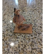 Hand carved, hand painted Polish Folk Art Hunter figure w dog - 4&quot; - $376.73 MXN