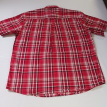 Kings Club Sportswear Men's Red/White Plaid Short Sleeve Button-Down Shirt Sz L image 12