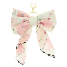  Floral Theme Scarf Bow Bag Charm Keychain - $22.55