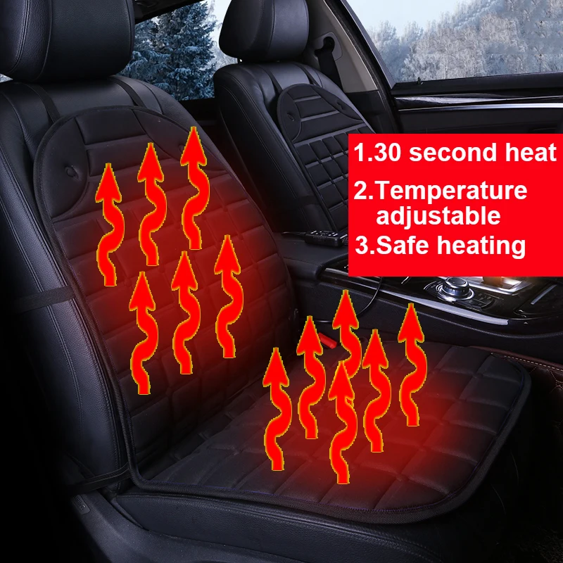 1 Piece 12V Heated Car Seat Cushion Cover Seat Heater Warmer Seat Cover Winter - £17.27 GBP+