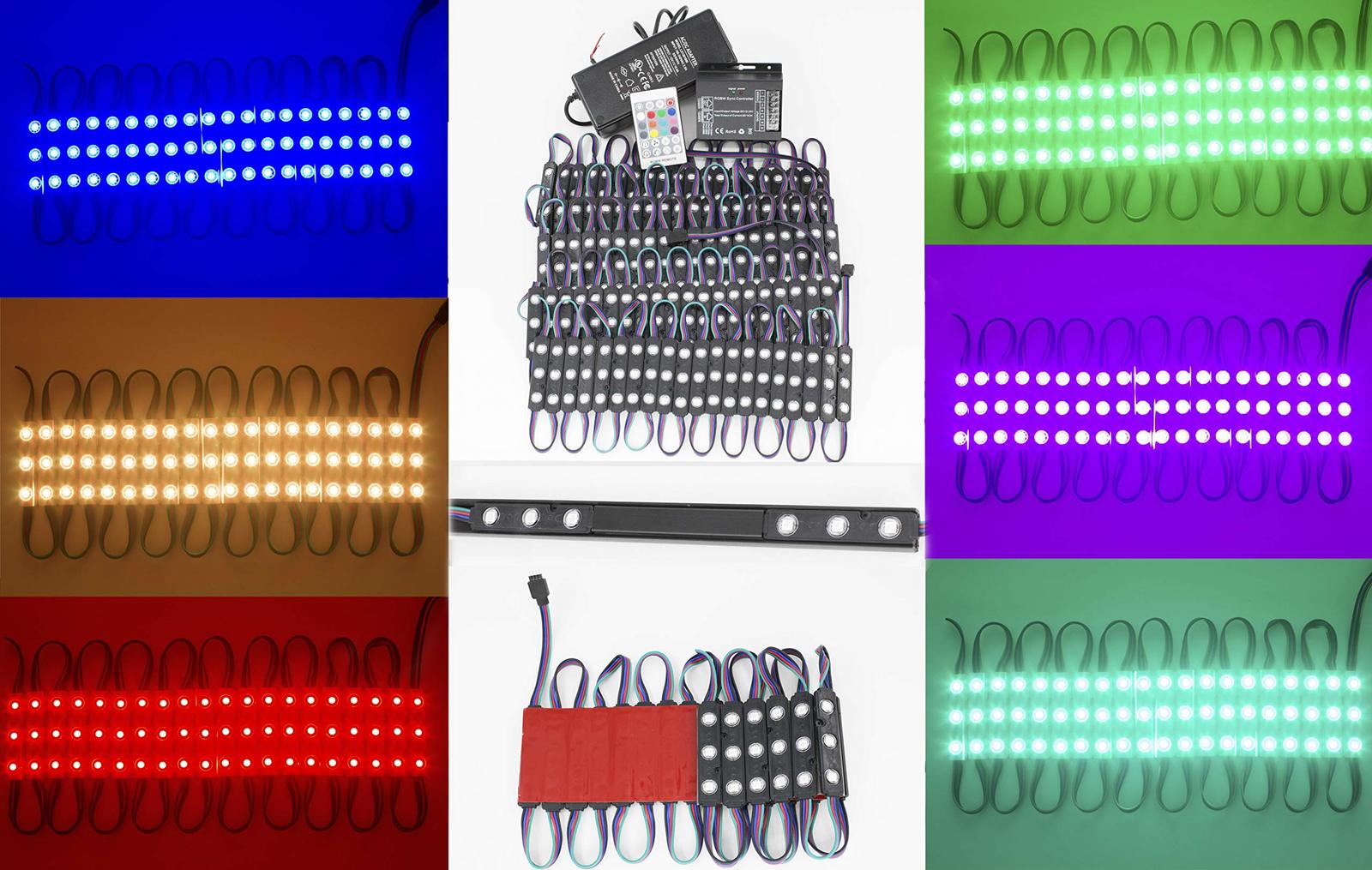 LEDUPDATES Color Change Storefront RGB LED Light with Black Track and UL... - $87.11