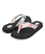 Women&#39;s Isabella Yoga Mat Pink Cottage Floral Flip Flop Size 6 - $28.71