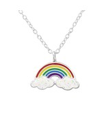 Rainbow Necklace 925 Sterling Silver - £14.72 GBP