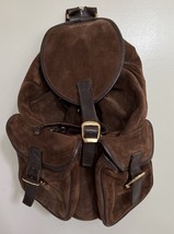 Geier Wally Austria Brown Suede Leather Backpack Purse Vintage - $49.49