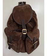 Geier Wally Austria Brown Suede Leather Backpack Purse Vintage - $67.68 CAD