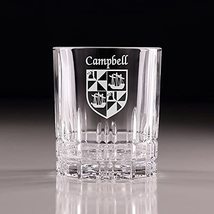 Campbell Irish Coat of Arms Perfect Serve Cut Glass Tumbler - Set of 4 - £59.01 GBP