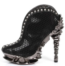 Hades VESPER Black Snake Studded Bootie 5&quot; Chrome Spinal Heel Platform 6... - $168.00