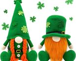 St Patricks Day Decor, Leprechaun Plush Shamrock Gnome Centerpiece - $25.76