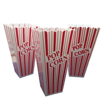 3 Popcorn Tubs, plastic - Vintage/Retro! Reusable Bowls Movie Tub Style ... - $166.49 MXN