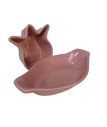 Chantal Pink Bakeware 2 Cup Oval Dish And 1.5 Cup Tulip Shaped Dish Nice... - $44.07 CAD