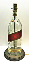 Johnnie Walker Red Label Large 1.75L Liquor Bottle TABLE LAMP Light Wood Base - £44.42 GBP