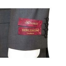 Men Suit BERLUSCONI Turkey 100% Soft Italian Wool Super 180's #Ber26 Gray Plaid image 2