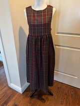 Laura Ashley Wool Cotton Blend Plaid Jumper Pinafore Dress EUC VTG Cotta... - $98.01