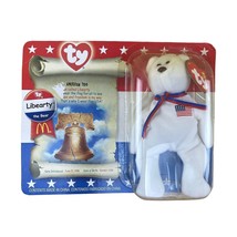 TY McDonald&#39;s Beanie Baby &quot; Libearty The Bear &quot; 1996 Rare In Box With Errors NEW - £13.91 GBP