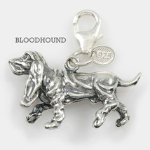 Bloodhound Dog Charm 3-d Solid Sterling Silver - £37.38 GBP
