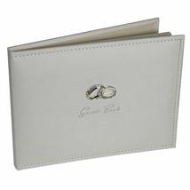 Amore Suede Guest Book with Silver Rings - $14.54