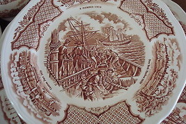 Alfred Meakin Staffordshire 9 plates- &quot;USS Constitution Engaging Chinese Junks&quot; - £51.43 GBP