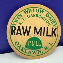 Dairy milk bottle cap farm vintage advertising Twin Willow Oaklawn Rhode... - £6.14 GBP