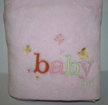 Northpoint Girls Baby Blanket Butterflies Flower Soft Pink Fleece 40&quot; RN... - £14.46 GBP