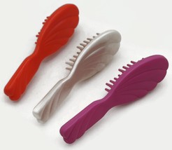 Barbie Doll Hairbrush Pink White And Orange 31/2&quot; Long Lot of 3 - £7.46 GBP