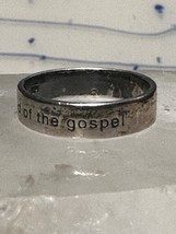 Religious Ring I am not ashamed of the Gospel Band  size 7 psalm Romans 1:16 ste - £45.89 GBP