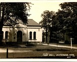 RPPC Città Hall Jefferson Oh Ohio Non Usato Unp Cartolina - £33.01 GBP