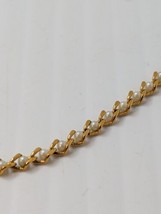 Vintage NAPIER Set of Necklace &amp; Bracelet Gold Tone Faux Pearl Chain SIGNED - £20.24 GBP
