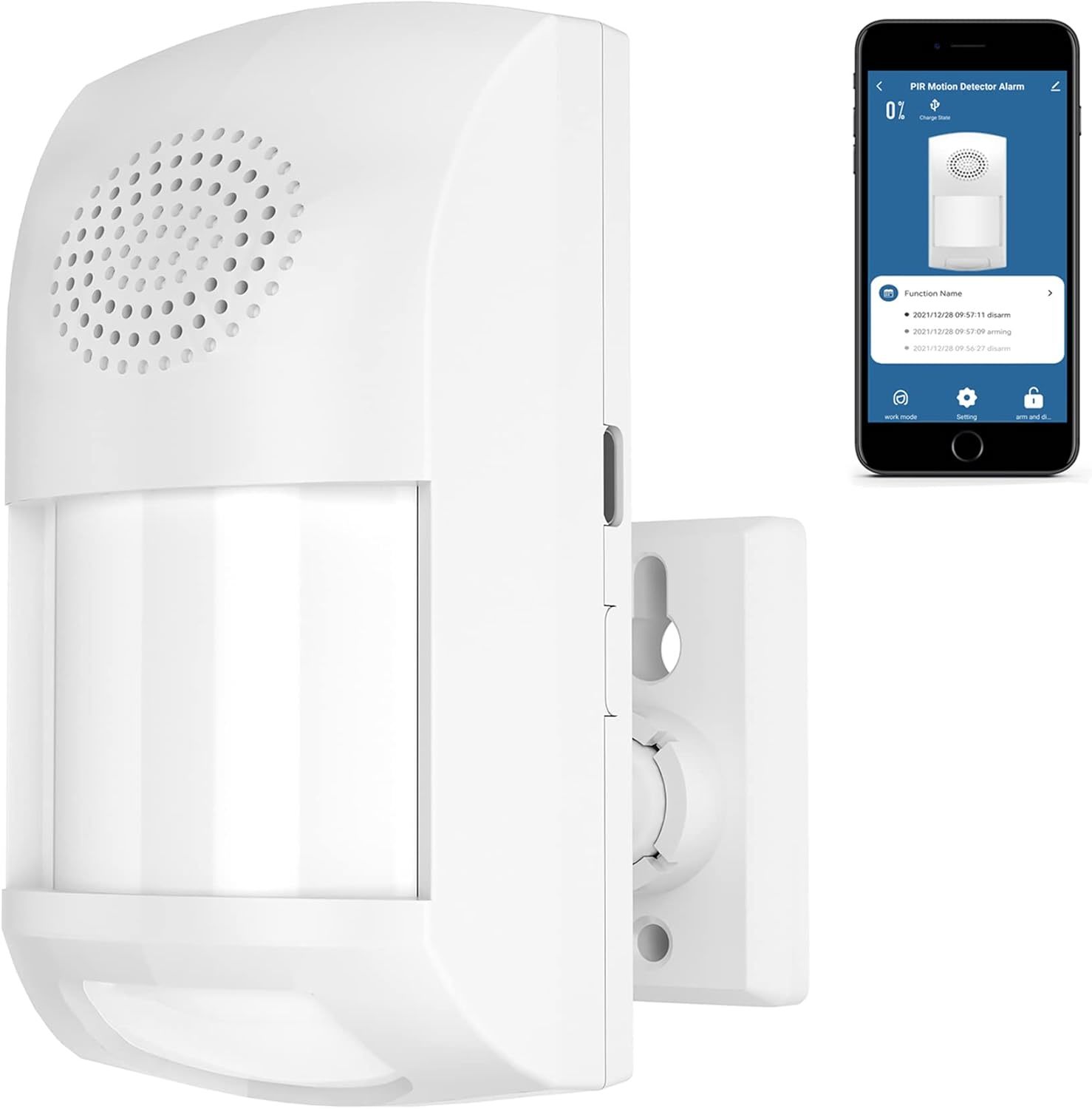 Wi-Fi Motion Sensor Alarm: Intelligent Pir Motion Detector Alert With 110Db - $35.94