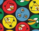 Angry Birds Bird Circles on Black Fleece Fabric Print by Yard A333.03 - £25.09 GBP