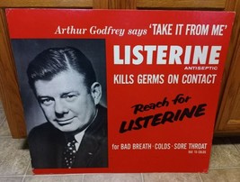 Vtg 1962 Listerine Mouthwash Arthur Godfrey TV Radio Advertising Display Sign - £90.91 GBP