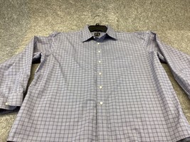 Jos A Bank Dress Shirt Mens XL Travelers Check Tartan Plaid Button Up . - $13.85