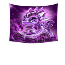 Cute Gift February Amethyst Birthstone Lil Dragon Tapestry - $29.90+