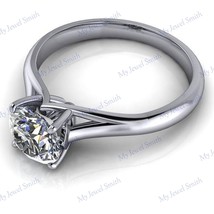 Women&#39;s 2Ct Round Moissanite Trellis Solitaire Engagement Ring in 925 Silver - £93.16 GBP