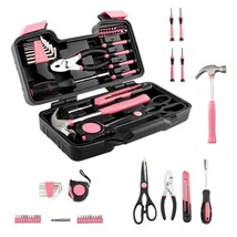 Portable 39 Piece Tool Set General Household Hand Tool Kit For Ladies W/ Case - £34.35 GBP