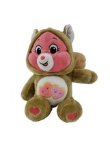 Care Bear Lov&#39; A Lot Bear Pink 12.5 Inch Plush Snuggle Hoodie In Fox Costume - £5.40 GBP