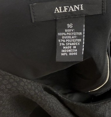 Alfani Womens Tunic Top Size 16 Layered Black Textured Back Zip Sleeveless Item image 5