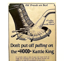 1922 Hood Kattle King Boots XL Advertisement Footwear 12.5 x 4.75&quot; - $19.99