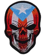 Puerto Rican Death Skull Embroidered Iron On Biker Patch - $17.99