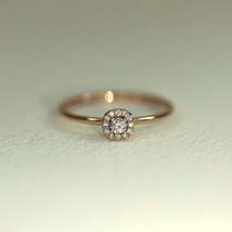 0.65CT Round Cut VVS1 Diamond Halo Wedding  Engagement Ring 14k Rose Gold Over  - $77.59