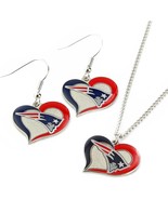 NEW ENGLAND PATRIOTS NFL Swirl Heart Earrings and Pendant Set - Jewelry ... - $16.90