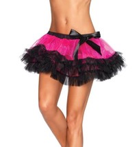 Three Tiered Iridescent Petticoat - Costume Accessory- Hot Pink/Black - One Size - £12.30 GBP