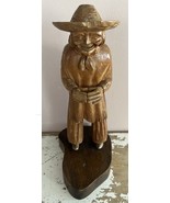 Vintage Jose Pinal Old Man Hand Carved Wood Carving Sculpture - Made In ... - $32.45