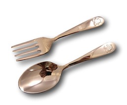 Brown Bear Teddy Baby Set 2-Piece Silverplate by Lunt Eric Carle Fork Spoon New - £15.60 GBP